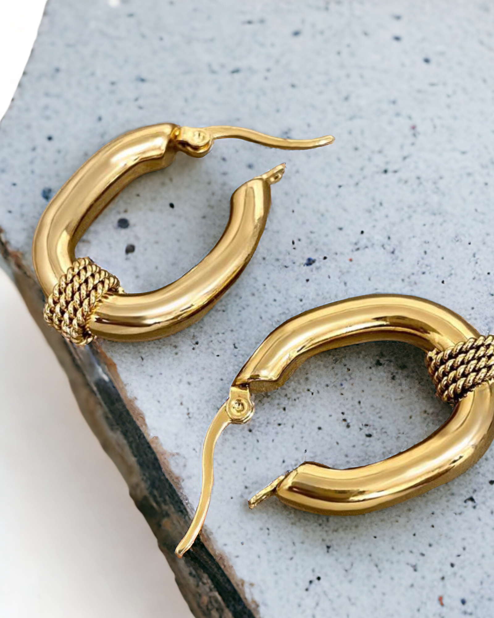 Twist Stainless Steel Hoop Earrings