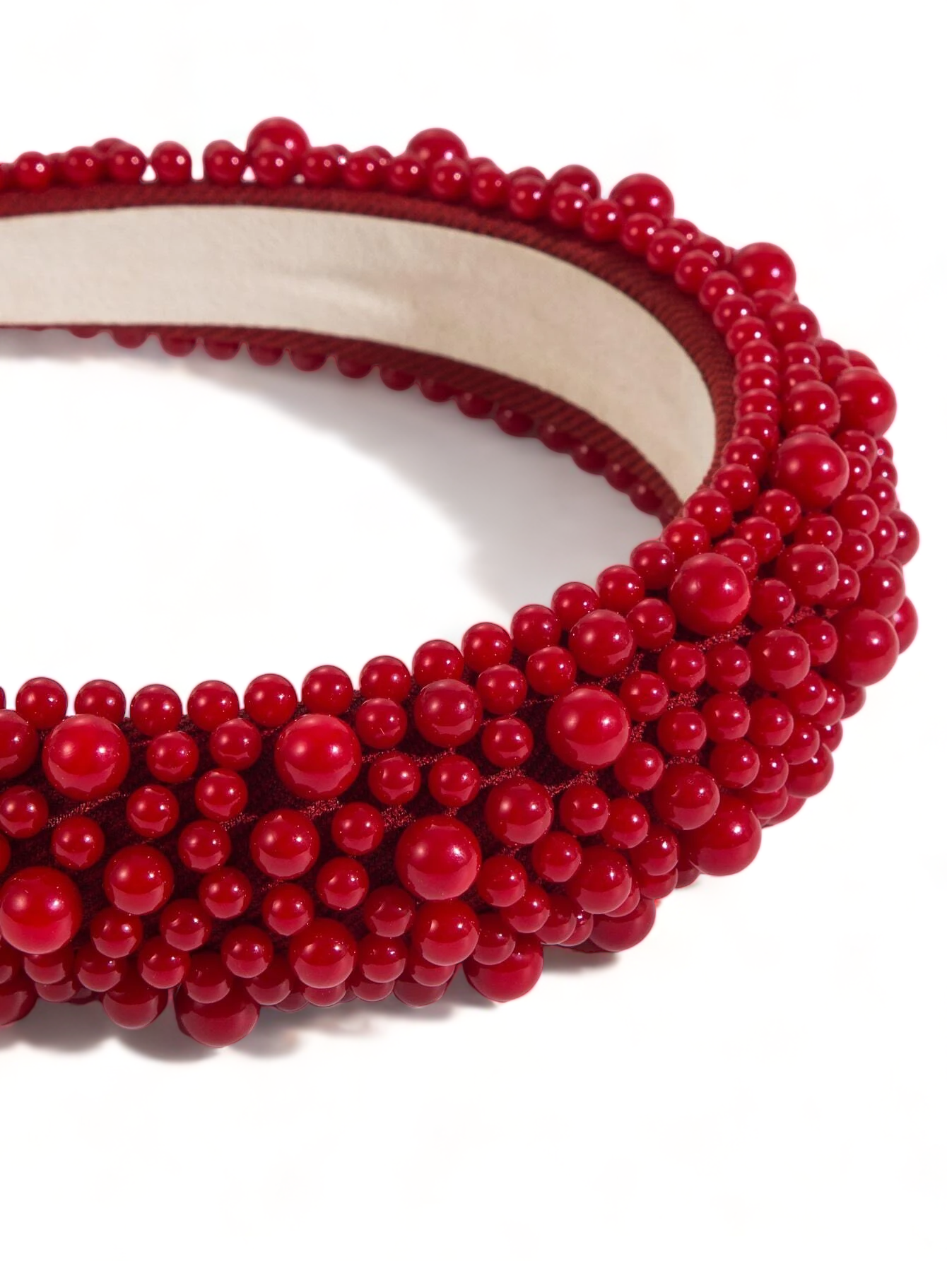 Red Bead Decor Headband