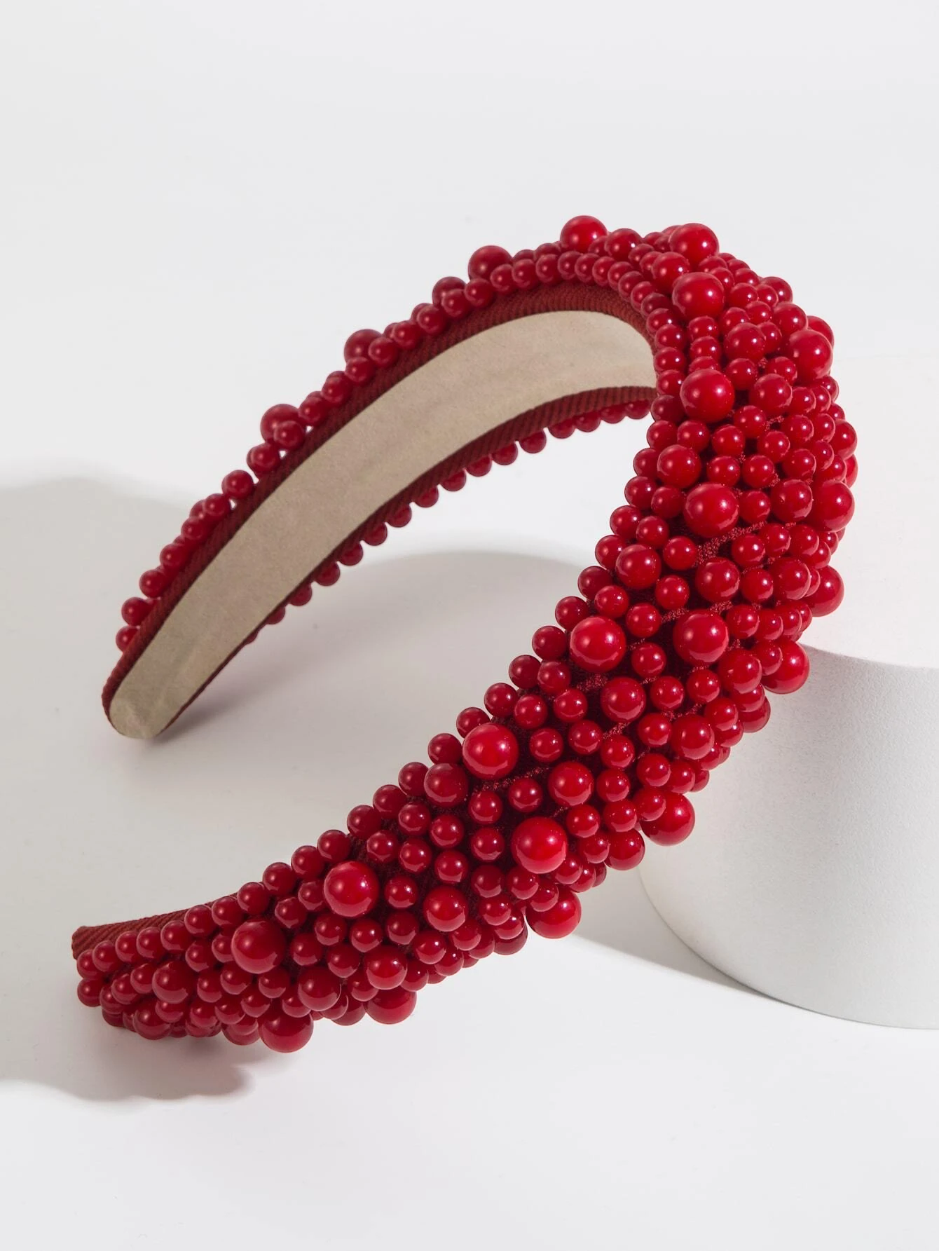 Red Bead Decor Headband
