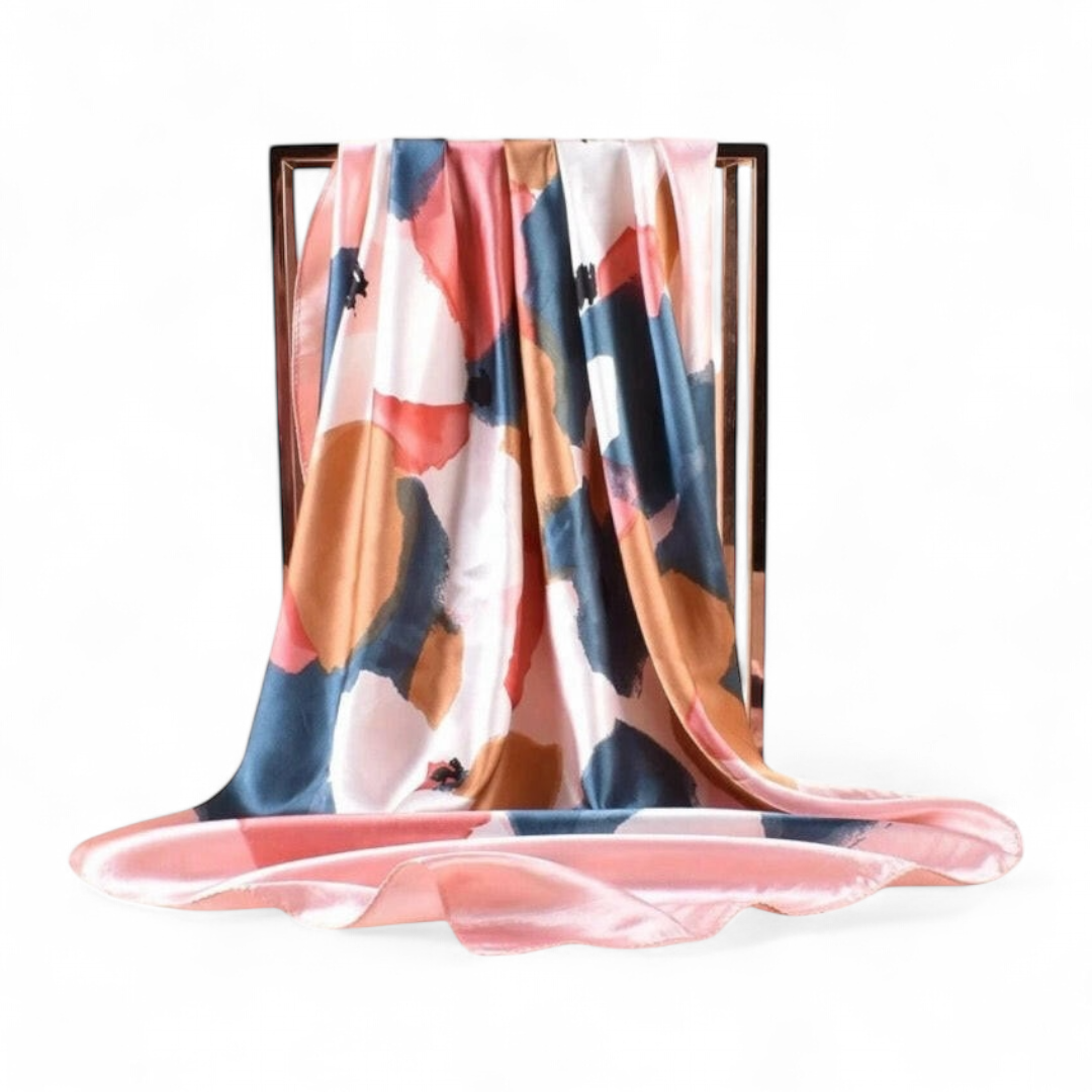 Coral Pink Lotus Flower Pattern Bandana Scarf