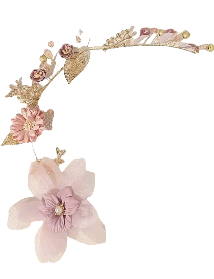 Flower-decorated fashion bridal hair accessories, featuring intricate floral designs that add a touch of natural elegance and beauty to a bride's hairstyle.