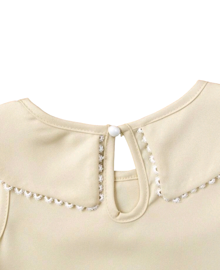 Apricot Toddler Girls Peter-pan Collar Pleated Hem Dress