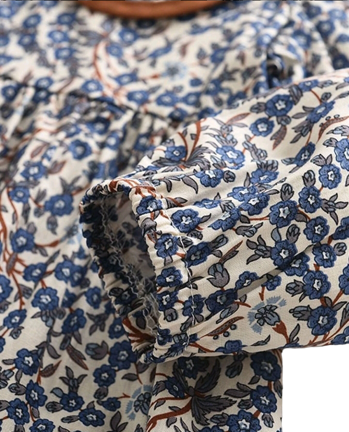 Toddler Girls Ditsy Floral Peter Pan Collar Smock Dress