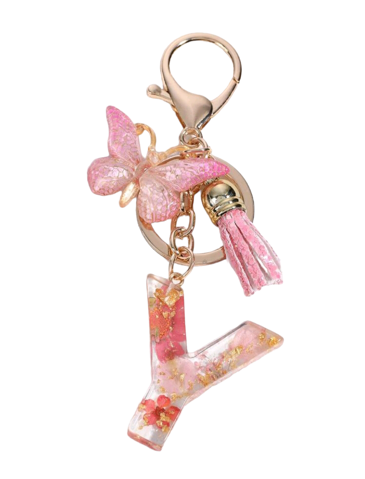  this Pink Butterfly & Tassel Decor Fashionable Keychain, you can do just that! This charming keychain features a delicate butterfly design and is perfect for adding a touch of elegance to any set of keys.