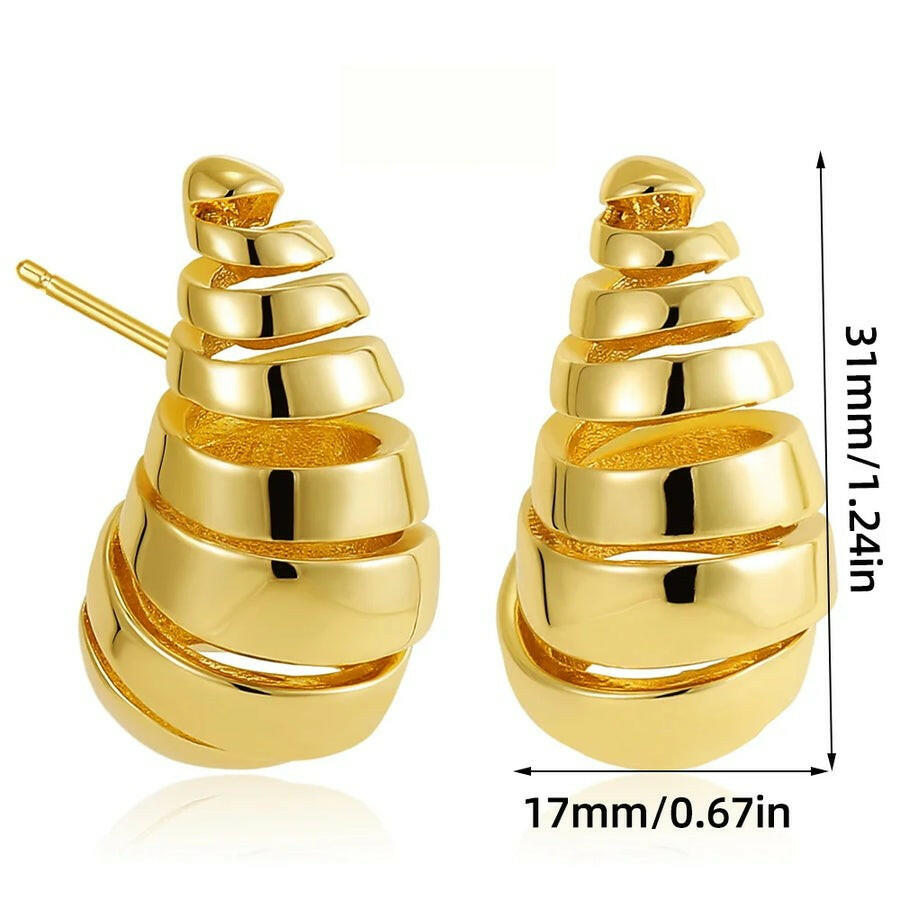 18K Gold-Plated Rotating Horn Earrings