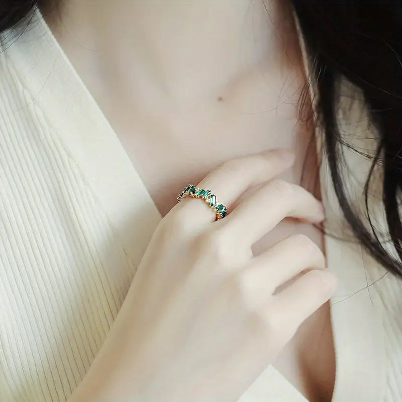 Emerald Gemstone Boho Style Ring