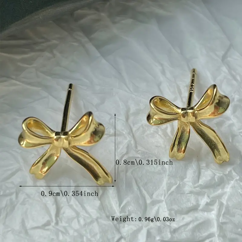 925 Sterling Silver Mini Bow Stud Earrings