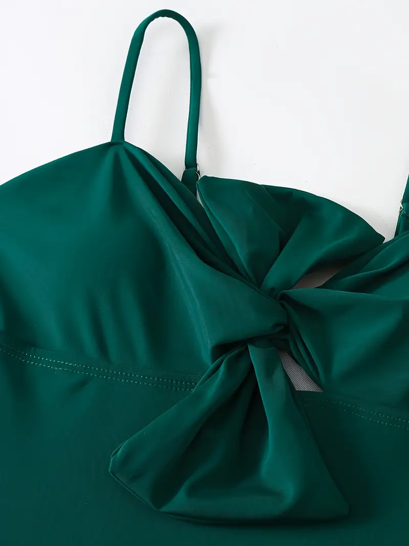 Spaghetti Straps Tummy Control One-piece Bathing-suit & Cover Up Skirt