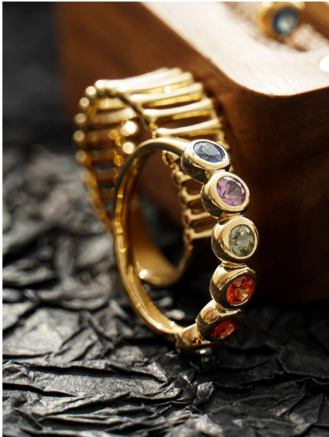 A glamorous sterling silver ring adorned with cubic zirconia gems. The ring features sparkling cubic zirconia stones set within an intricately designed sterling silver setting. The combination of the shimmering gemstones and the lustrous silver creates a captivating and elegant look. This ring is a stylish and sophisticated accessory that adds a touch of opulence and luxury to any outfit.