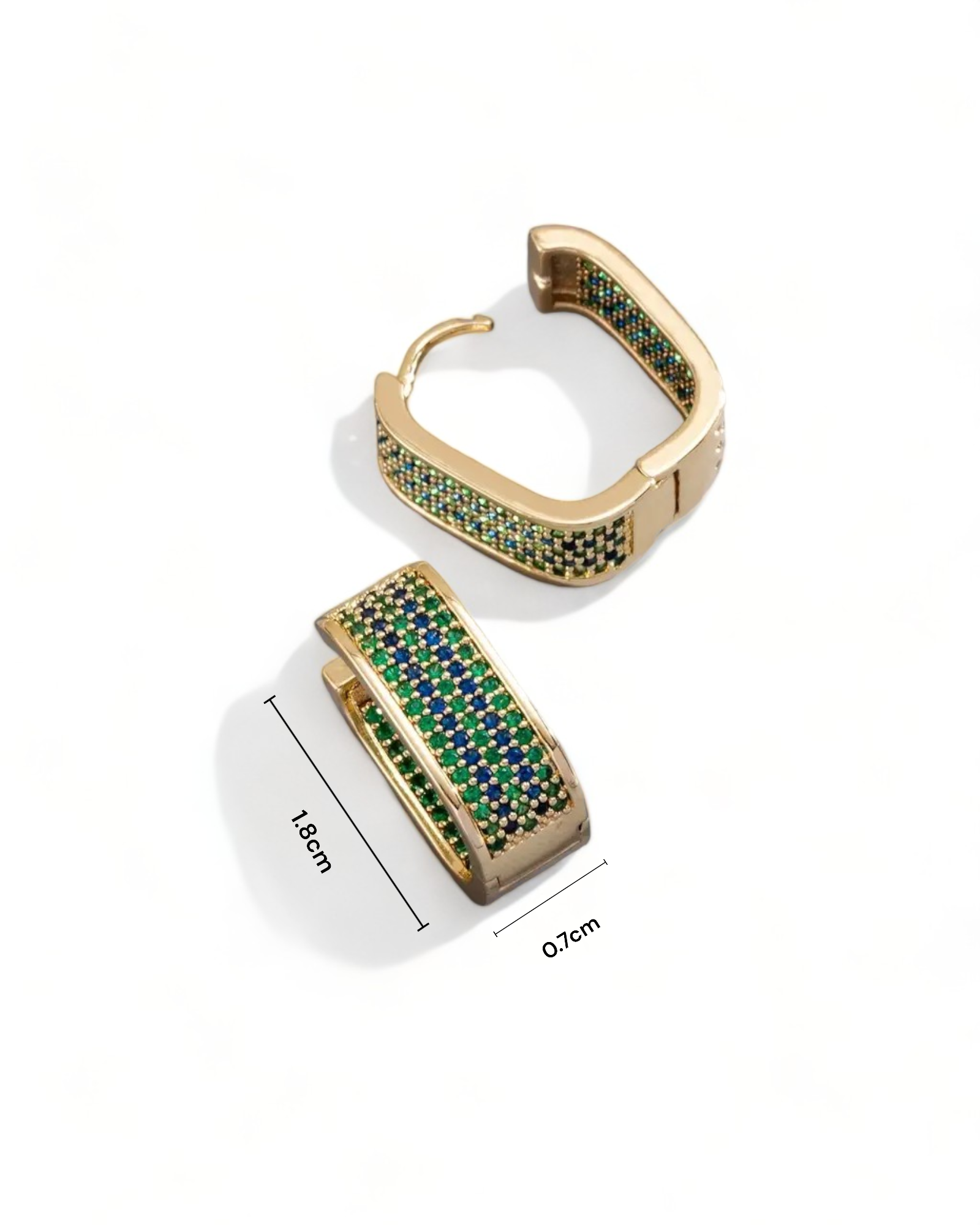 Golden Zircon Blue & Green Earrings