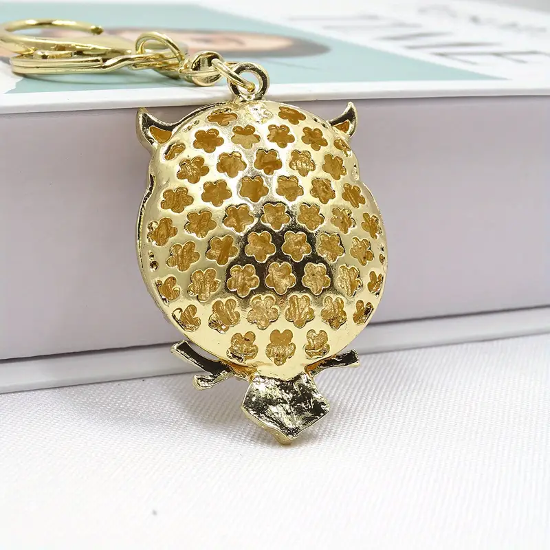 Rhinestone Blue Owl Keychain