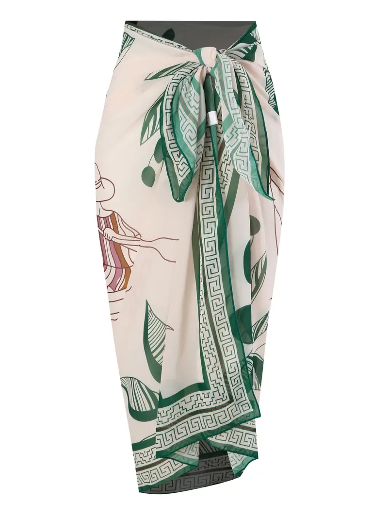 Spaghetti Straps Tummy Control One-piece Bathing-suit & Cover Up Skirt