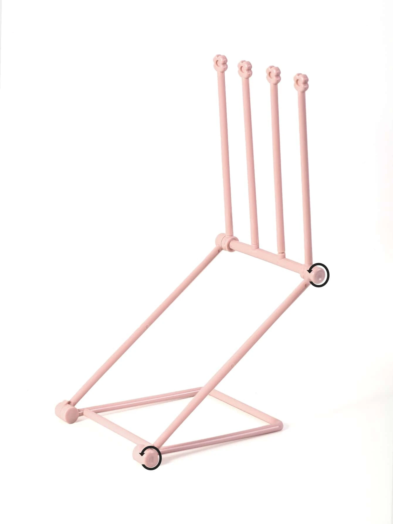 Foldable plastic rack for storing headwear, providing a convenient and space-saving solution for organizing your hats and accessories.