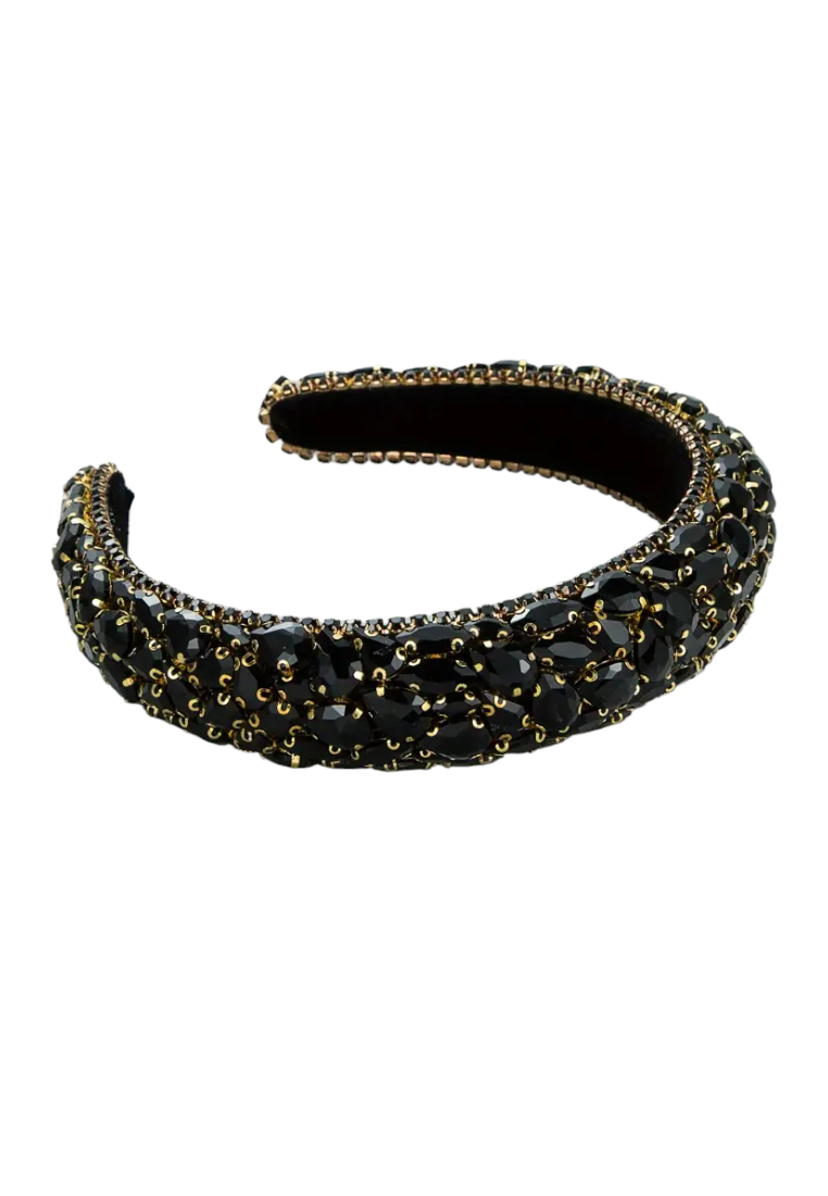 Black Crystal Rhinestone  Headband