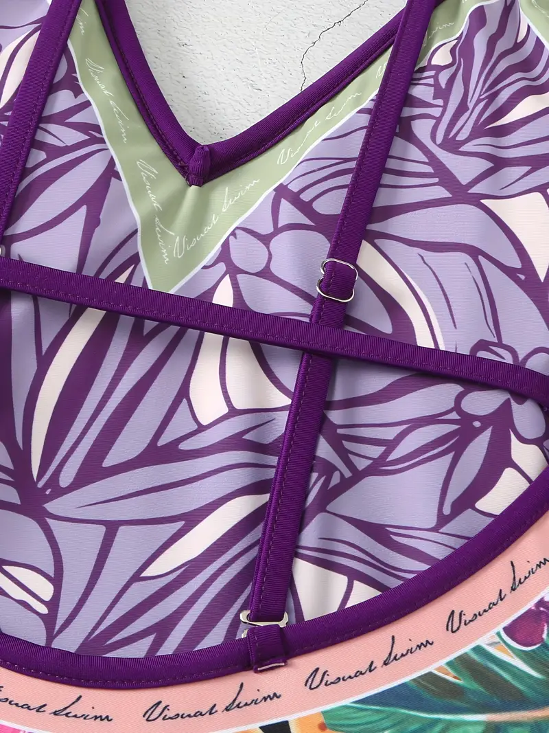 Reversible Tropical Print One-piece Swimsuit