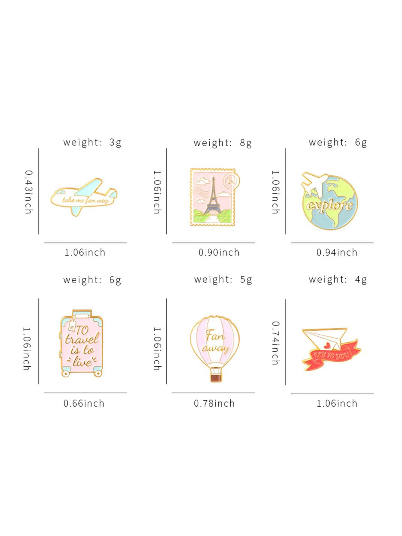 Set of five brooches featuring slogan graphics, allowing you to express your thoughts and statements through your accessories in a stylish and personalized way.