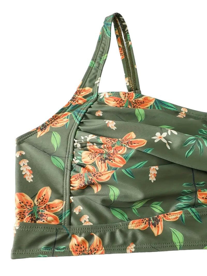 Plus Size Floral  Swimwear