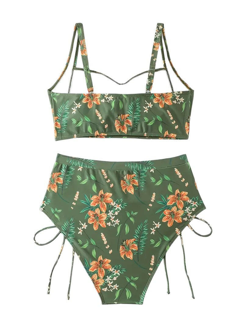 Plus Size Floral  Swimwear