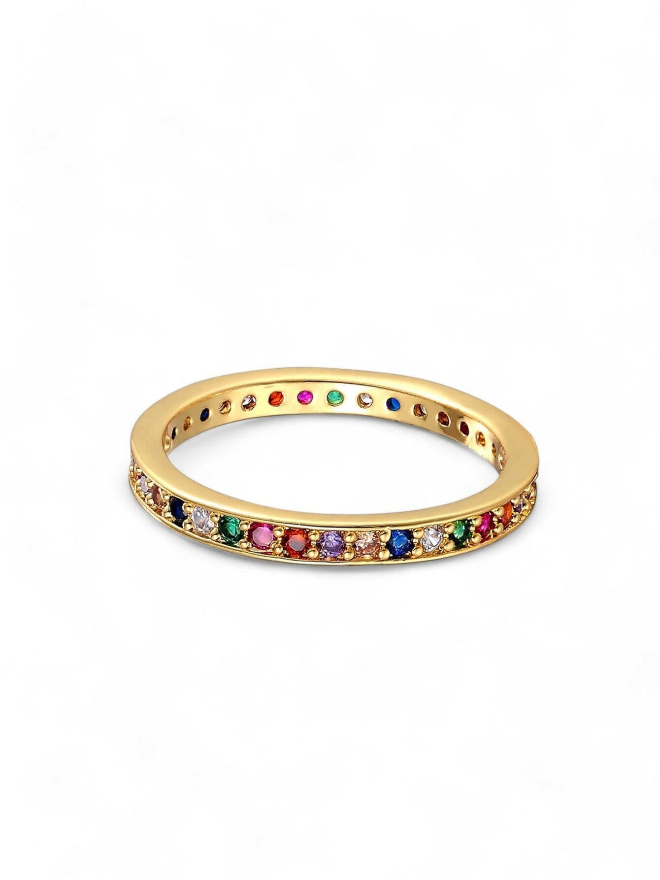 Colorful Cubic Zirconia Decor Ring