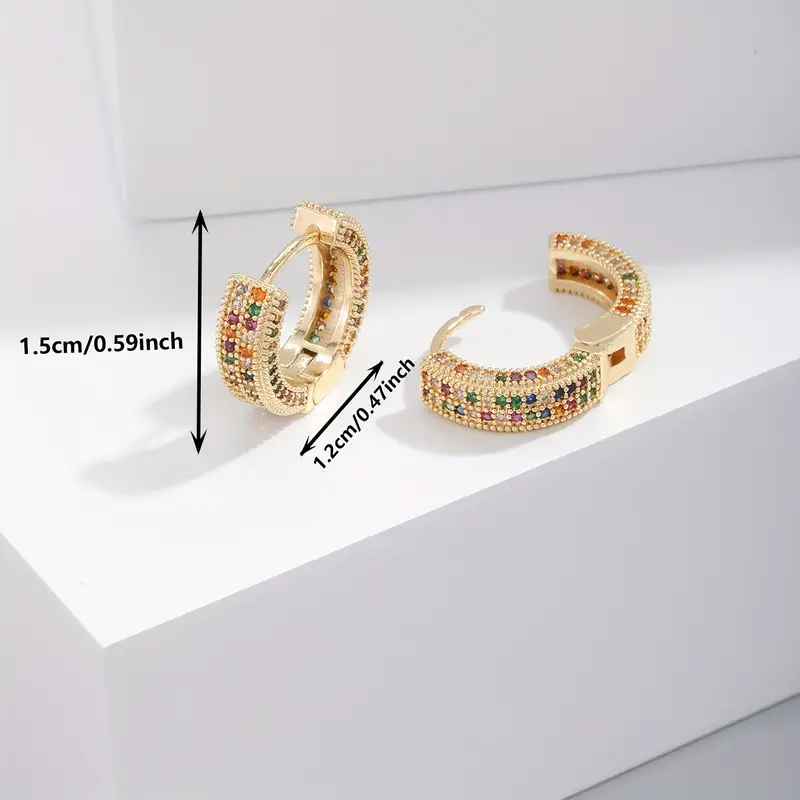 Colorful Rainbow Zircon Boho Earrings