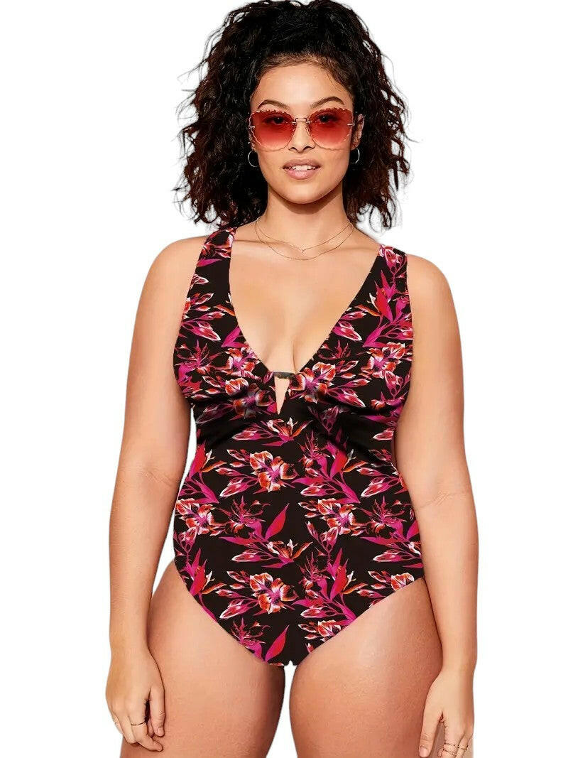 Plus Size Sexy Floral  Swimwear