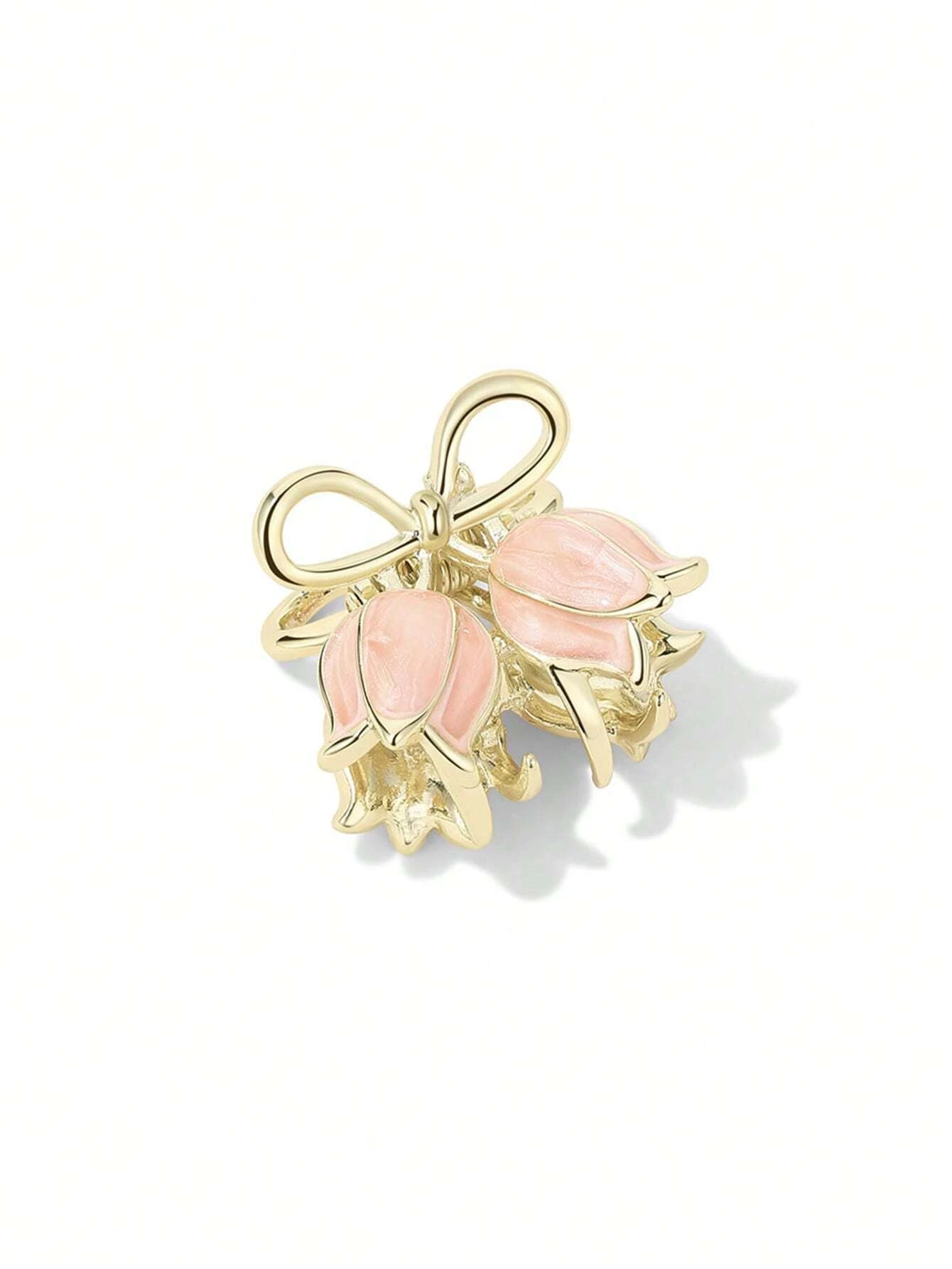 Two flower decor sweet style small hair clips, perfect for adding a touch of charm to your hairstyle.