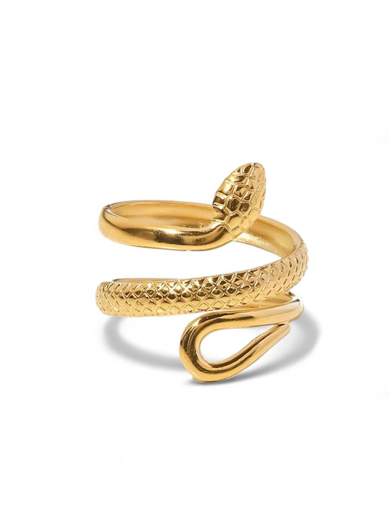 Stainless Steel Snake Design Wrap Ring