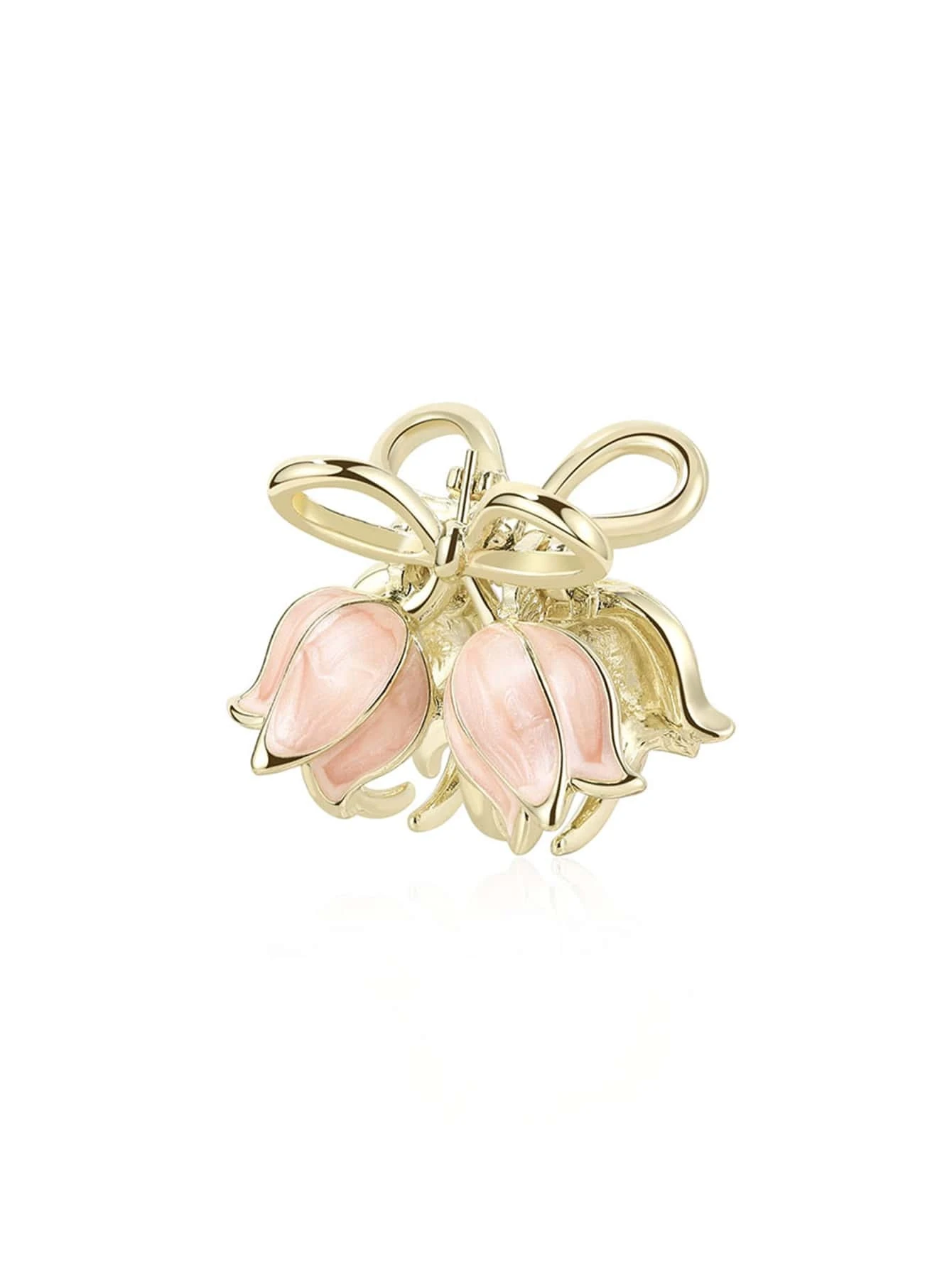 Two flower decor sweet style small hair clips, perfect for adding a touch of charm to your hairstyle.