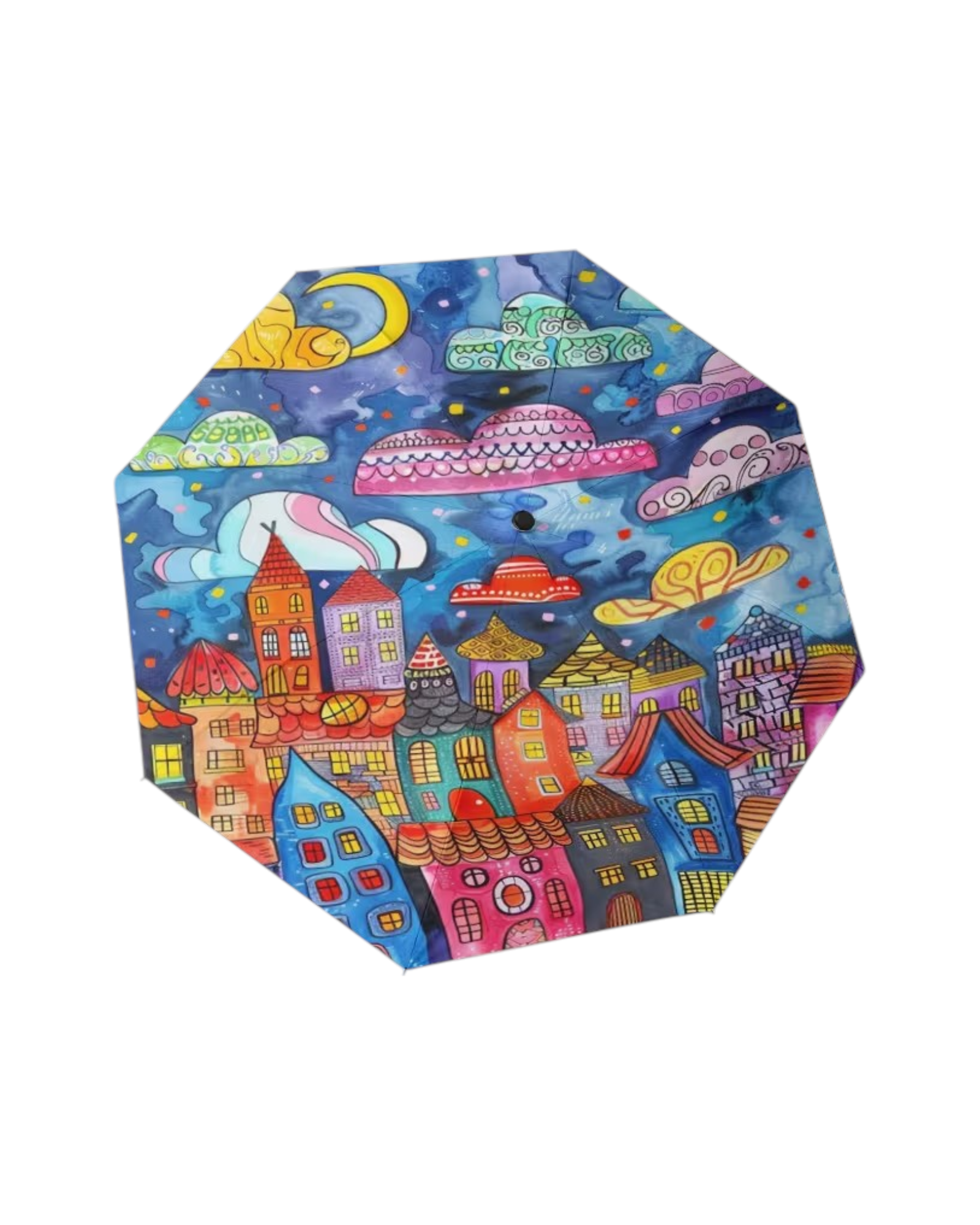 Colorful Town Design Umbrella