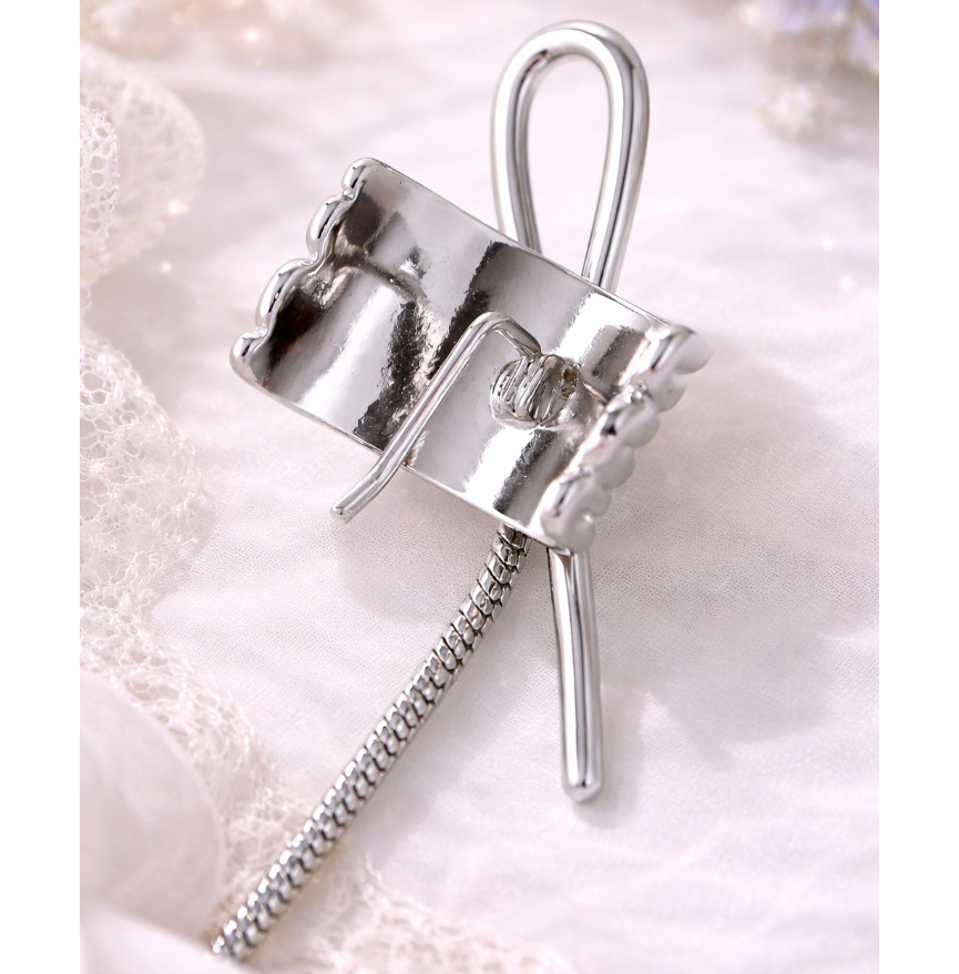 1pc Sleek Silver Statement Hair Clip