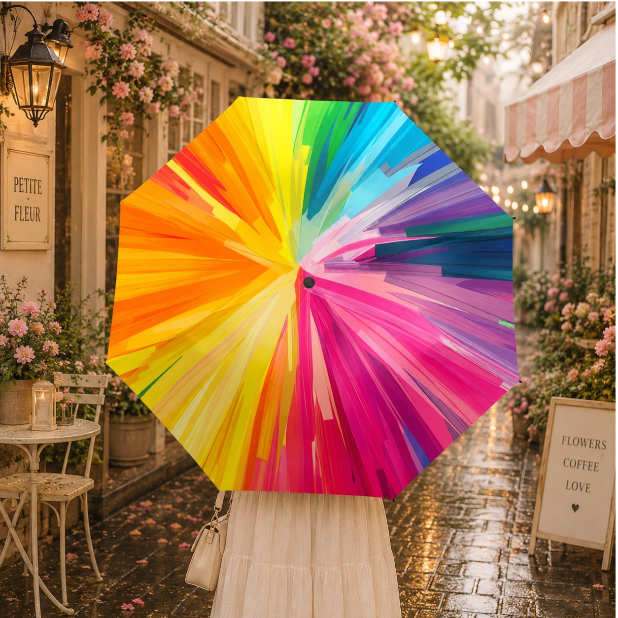 Rainbow Colored Brushstrokes Umbrella
