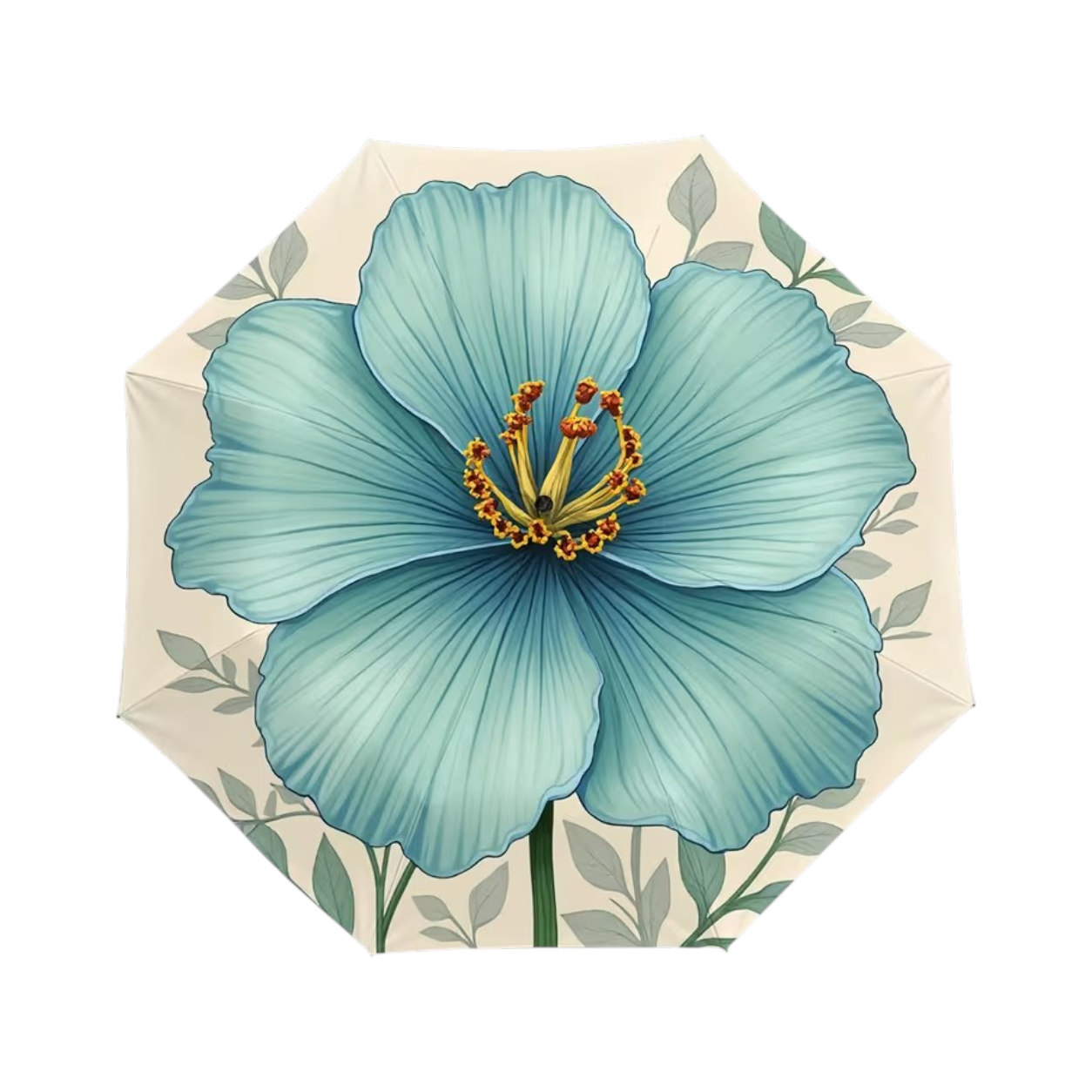 Large Blue Flower Umbrell