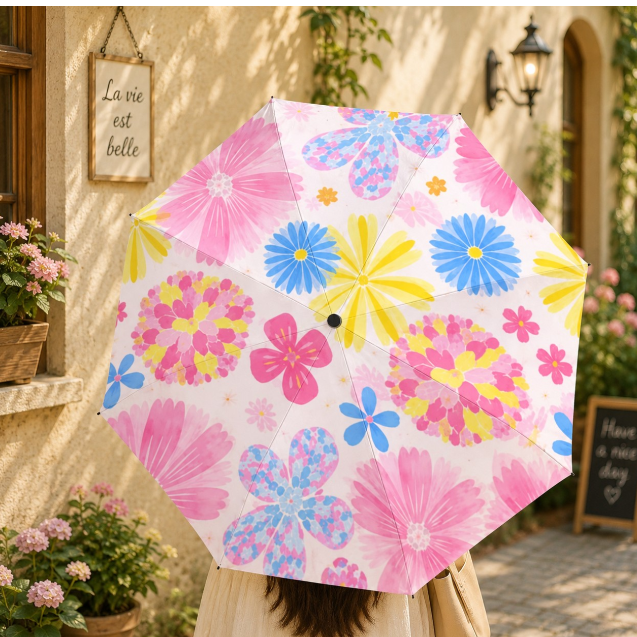 Pastel Bloom Garden Umbrell