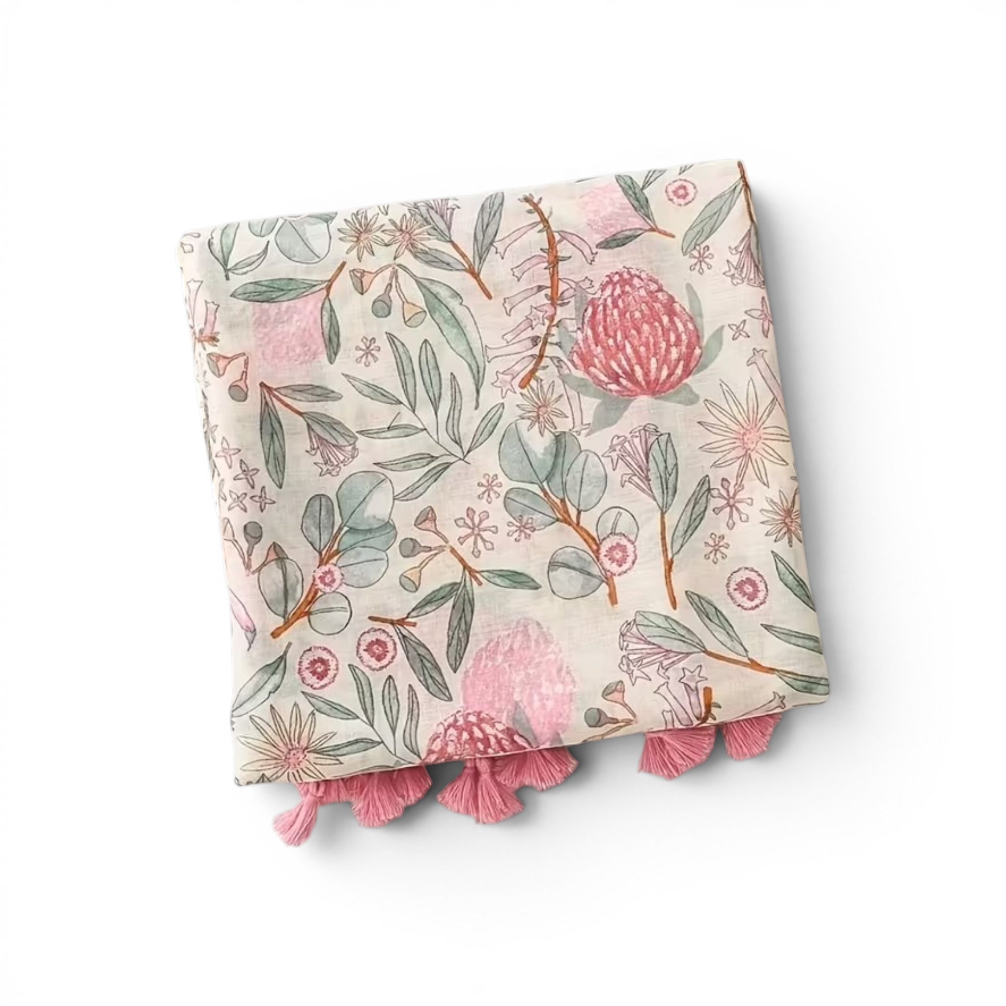 Pink Layered Flower Scarf