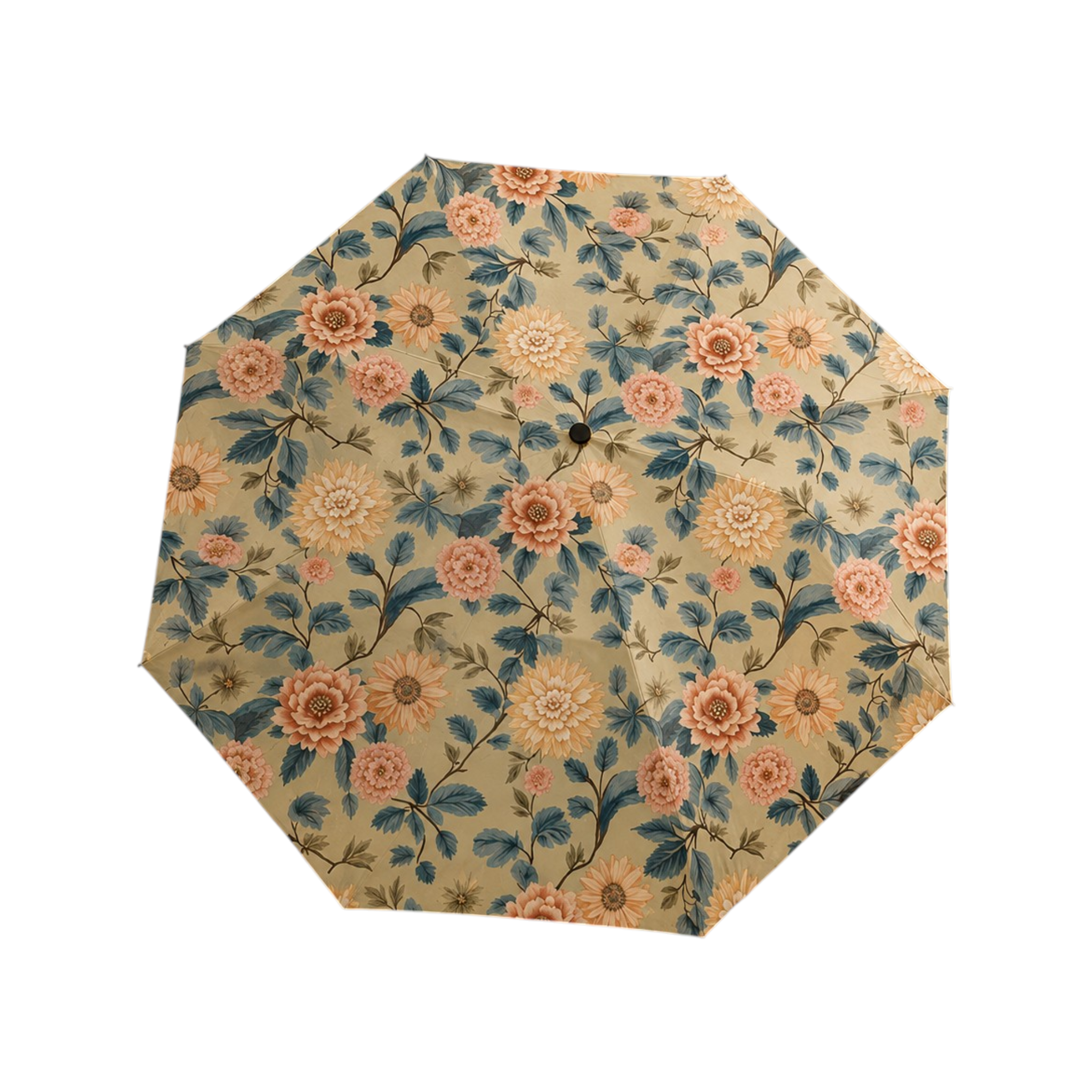 Delicate Pink and Blue Floral Umbrella