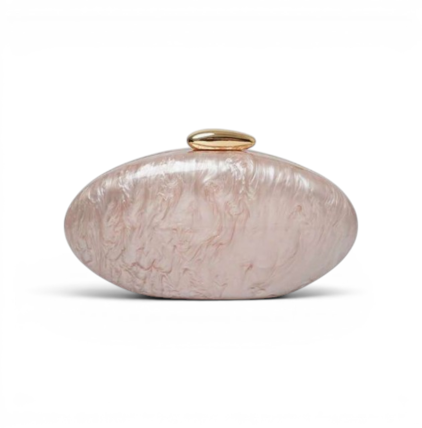 Chic Oval Clutch Bag with Chain Strap ✨