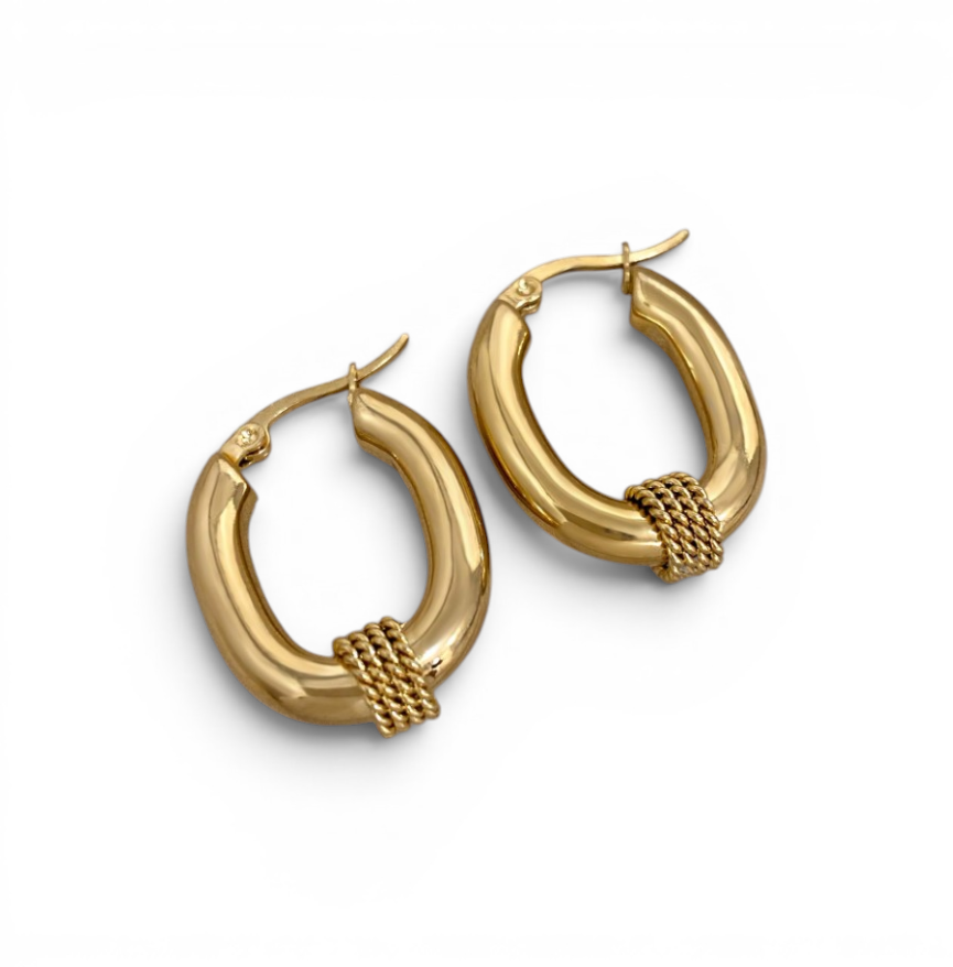 Twist Stainless Steel Hoop Earrings