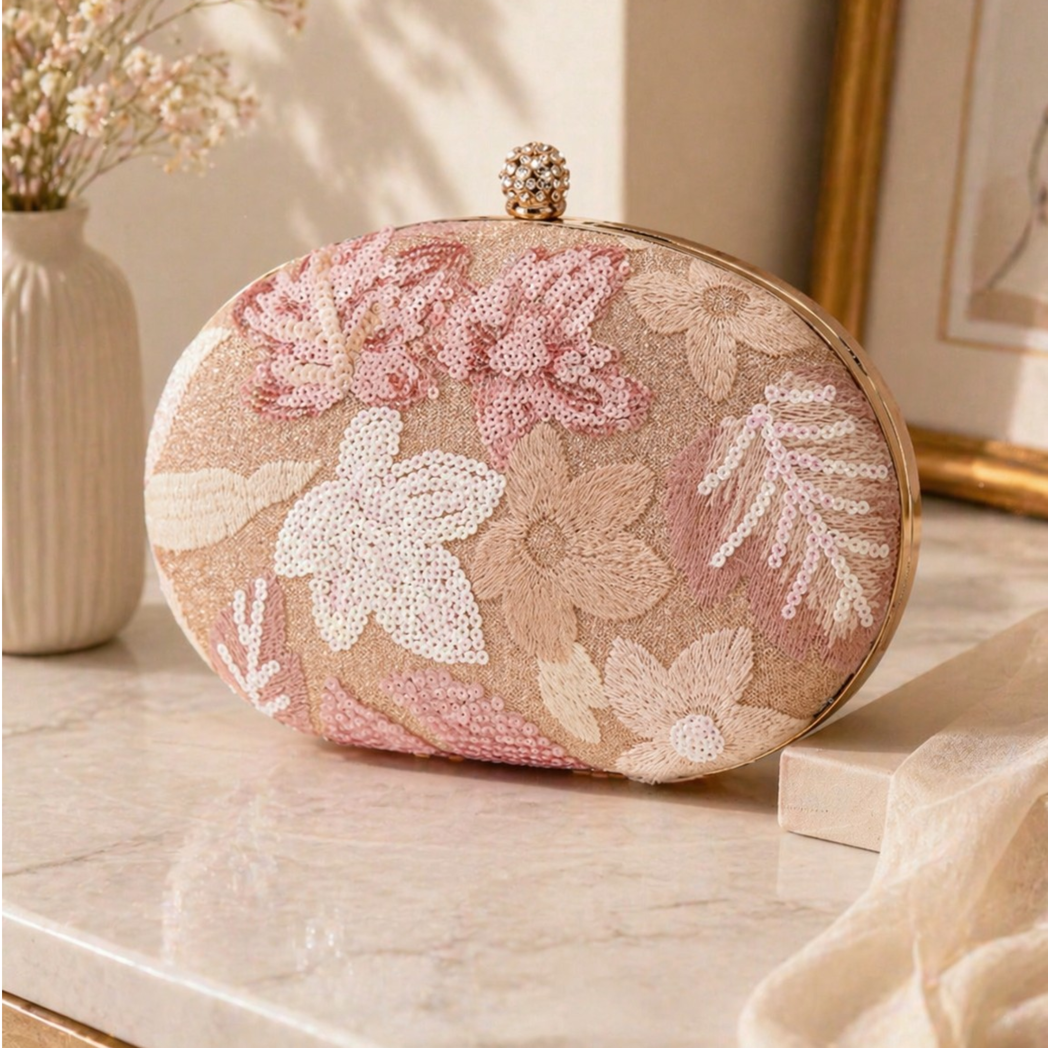 Floral Patchwork Clutch Bag