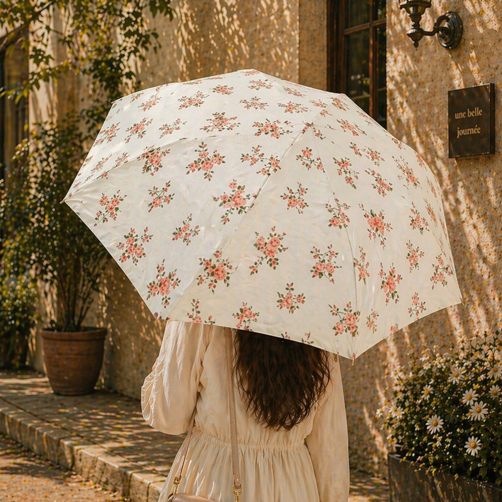 Floral Golden Hook Umbrella