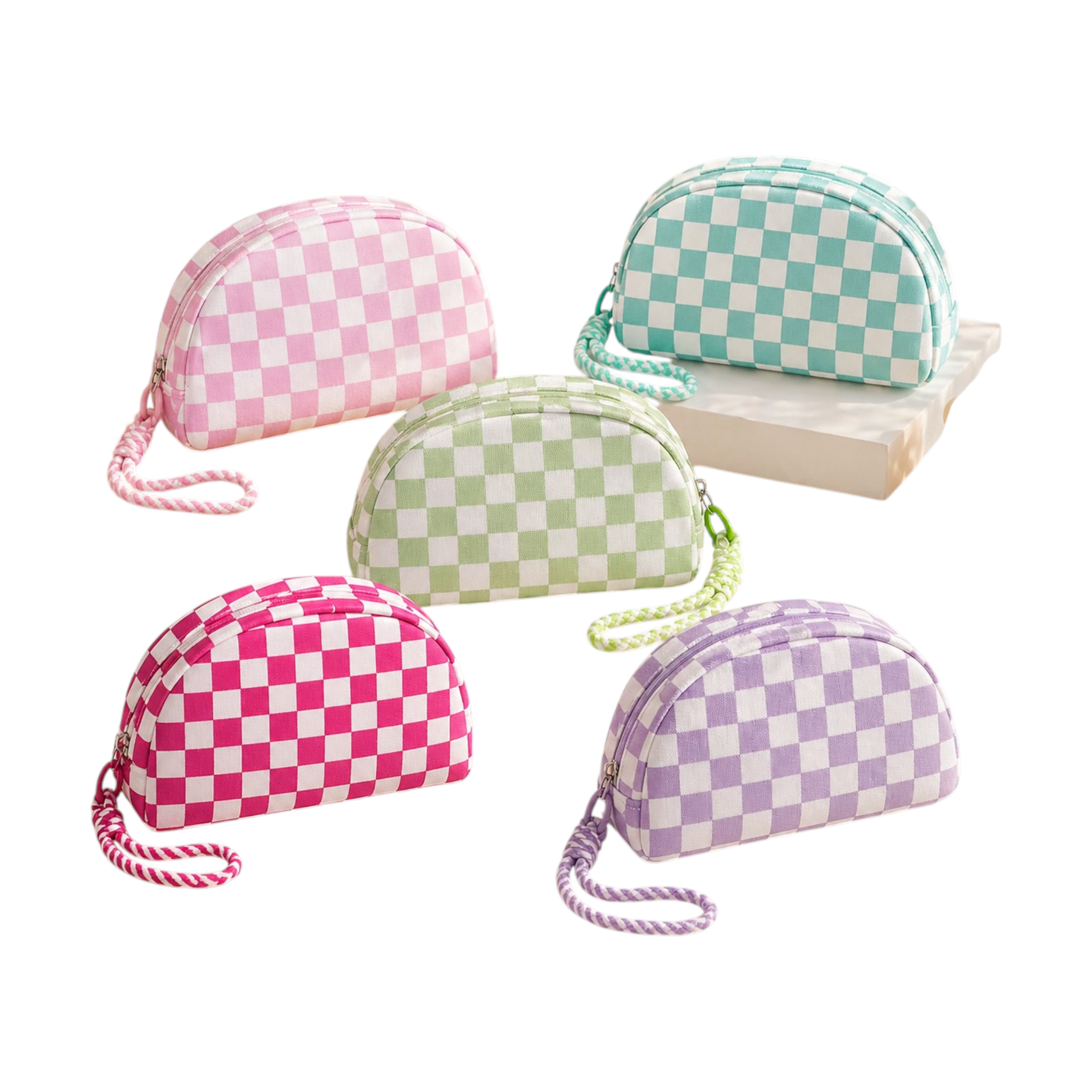Checkered Pattern Pouch