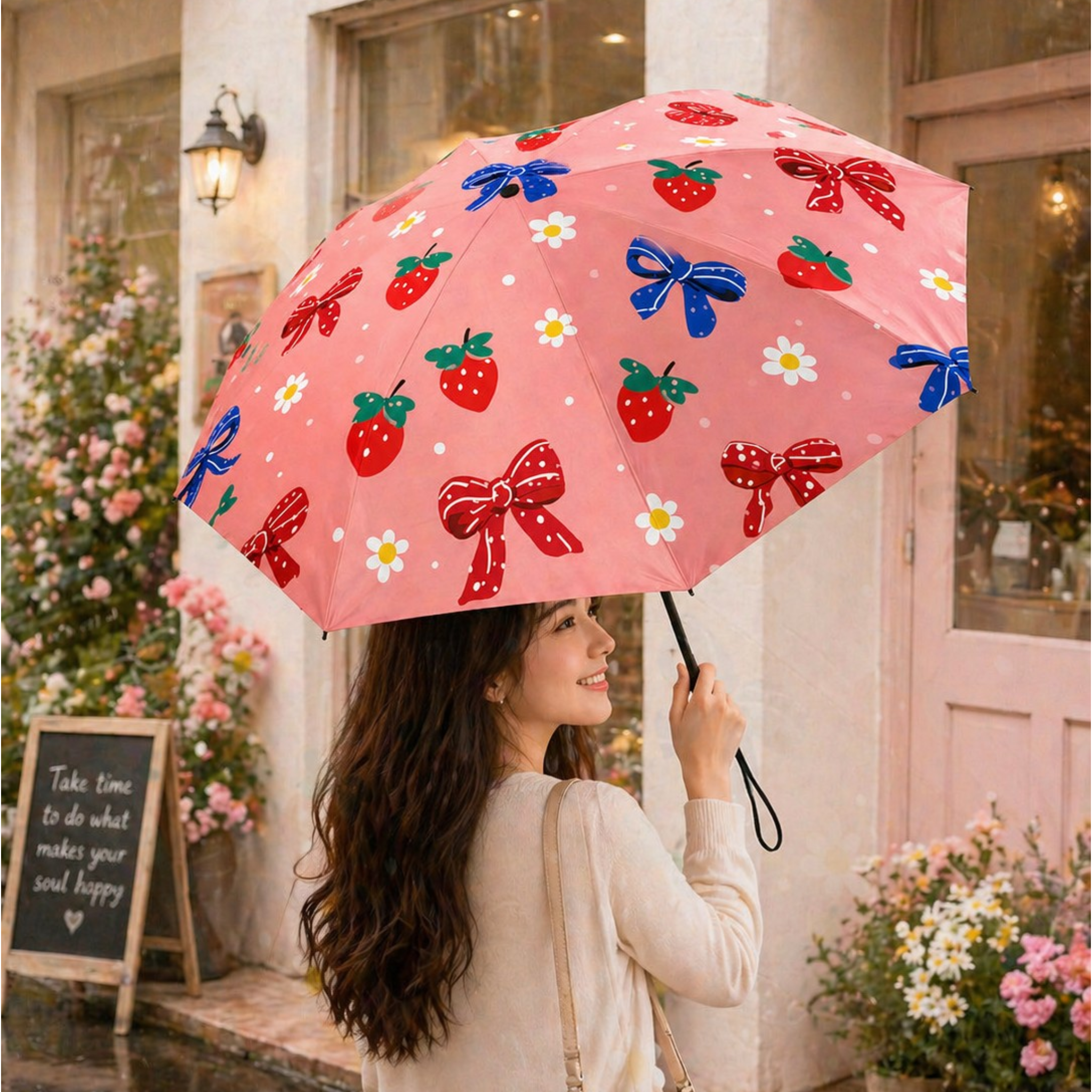 Strawberry Bow Umbrella