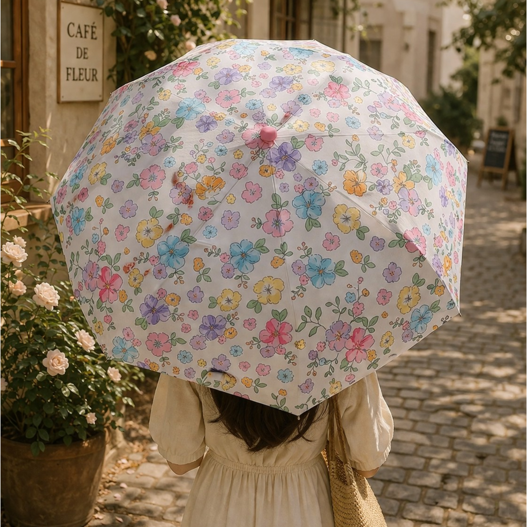 Pastel Floral Umbrella