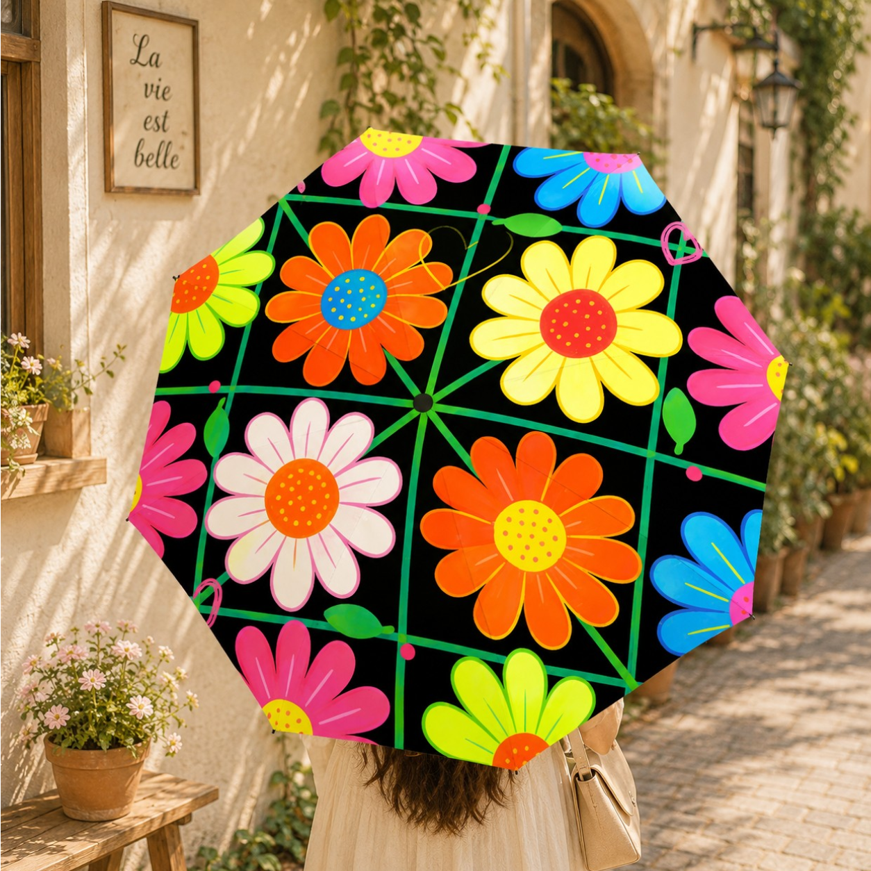 Multicolor Daisy Umbrella