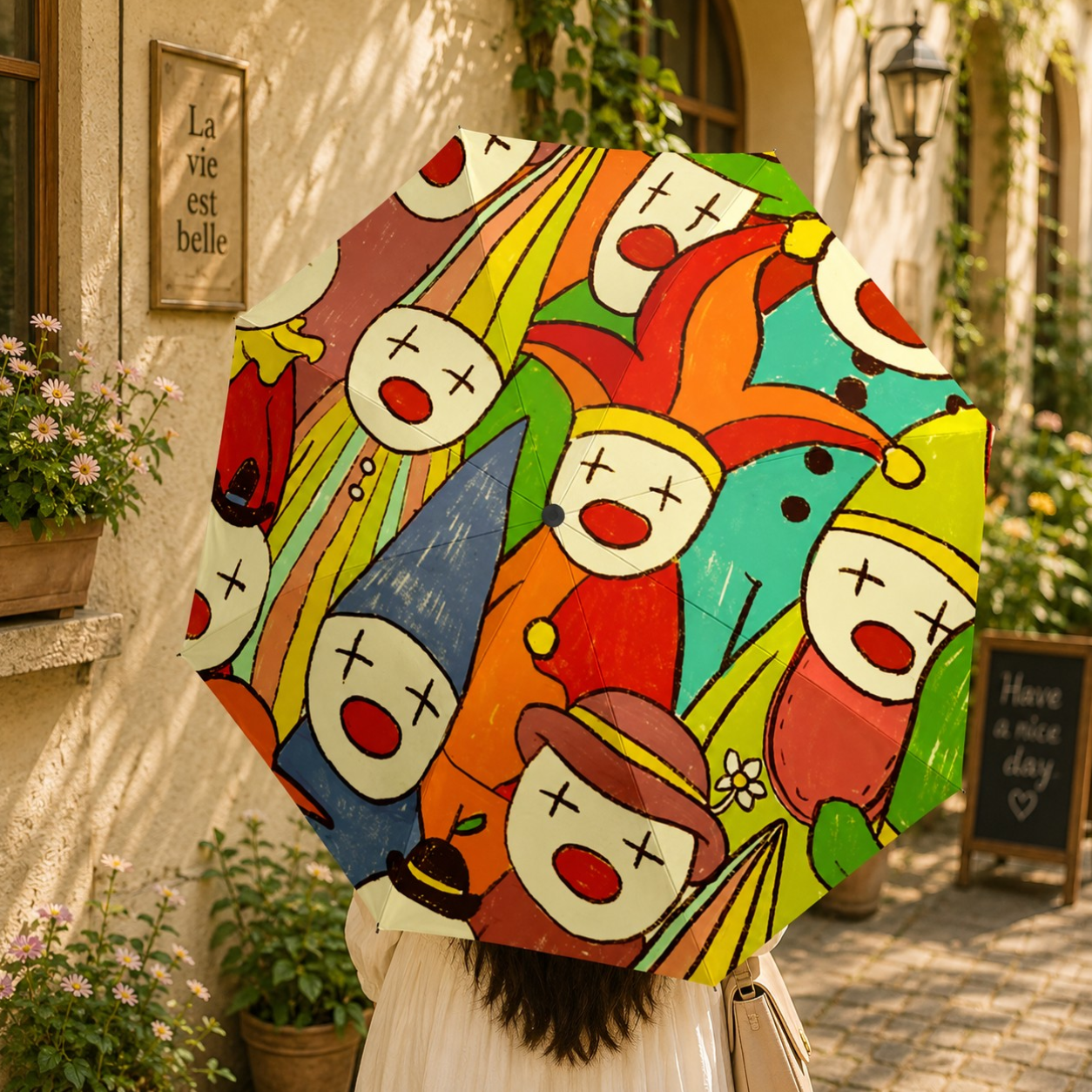 Color Pop Clown Umbrella