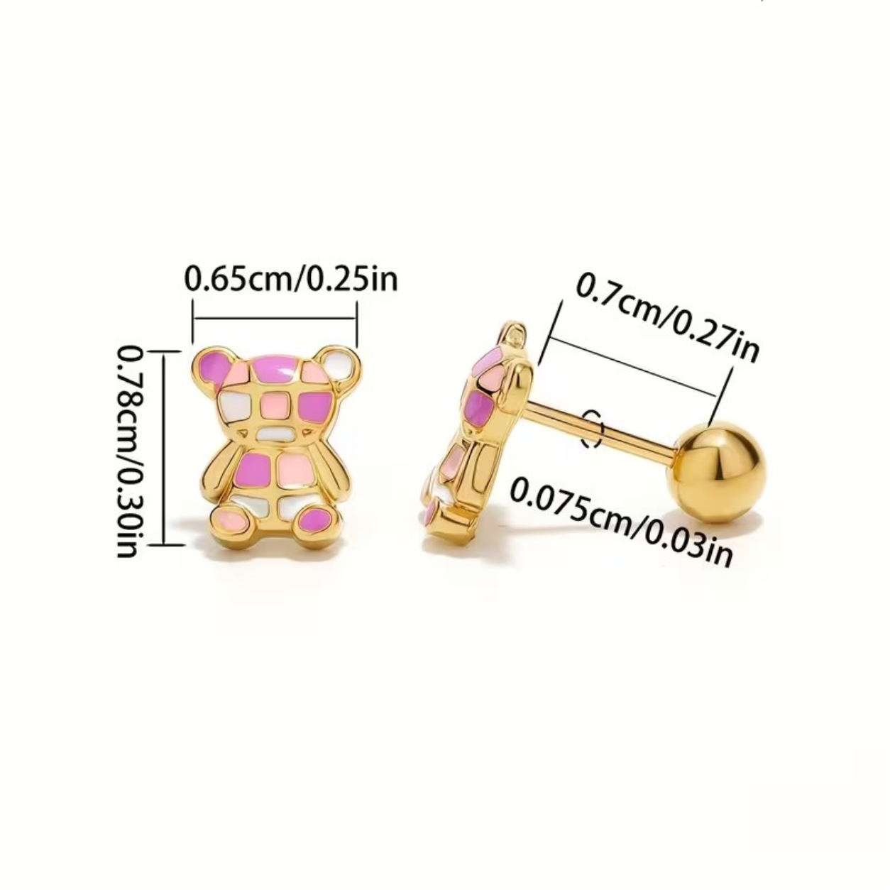 Colorful Bear Earrings
