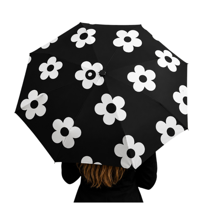 Black Daisy Umbrella