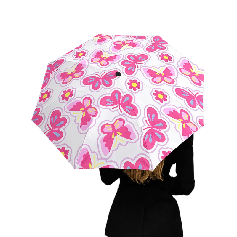 Pink Butterfly Umbrella