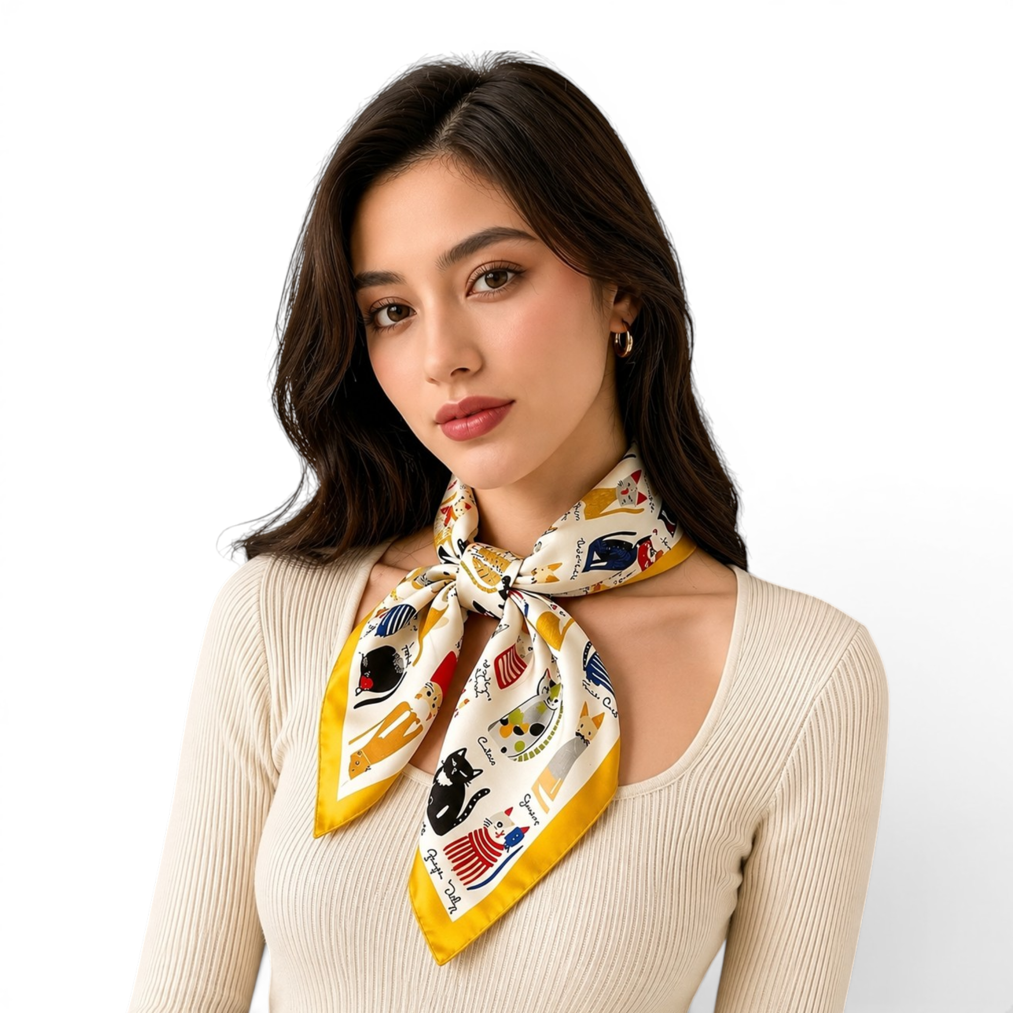 Cat-Patterned Scarf
