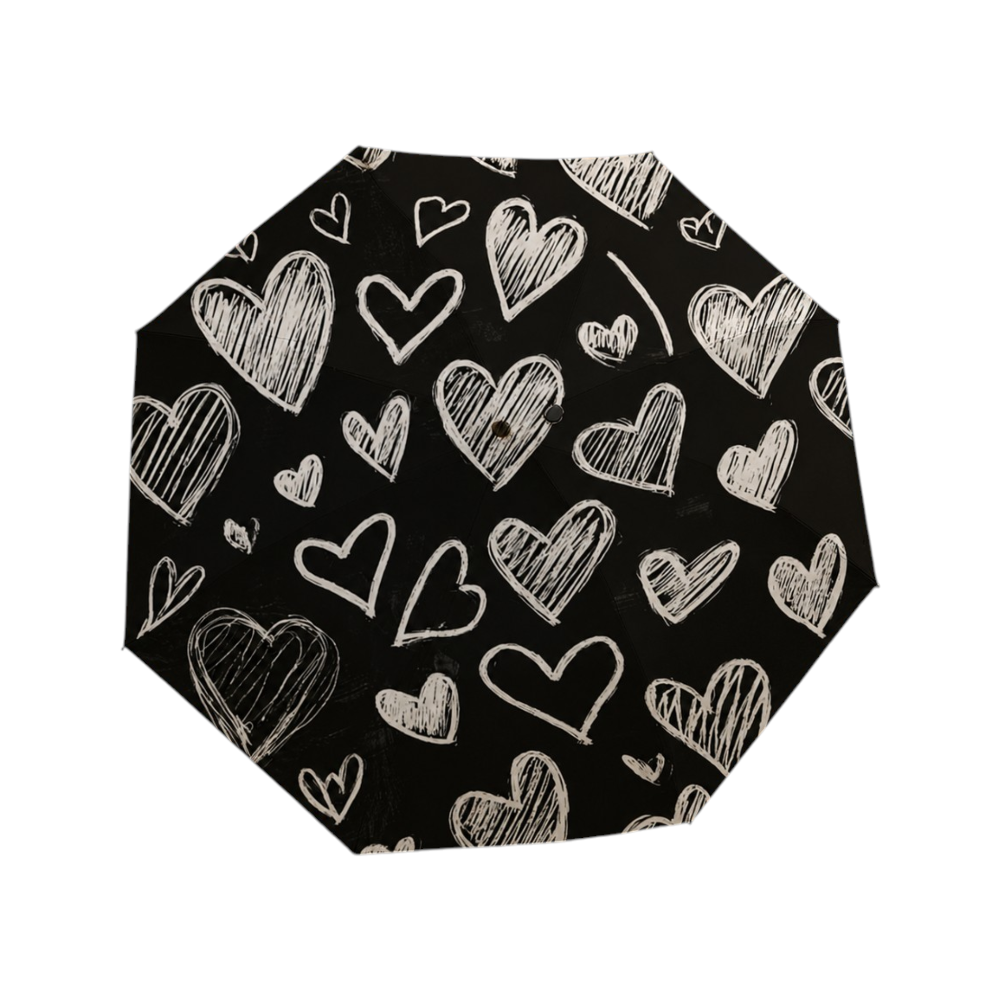 Black Pop Heart Umbrella