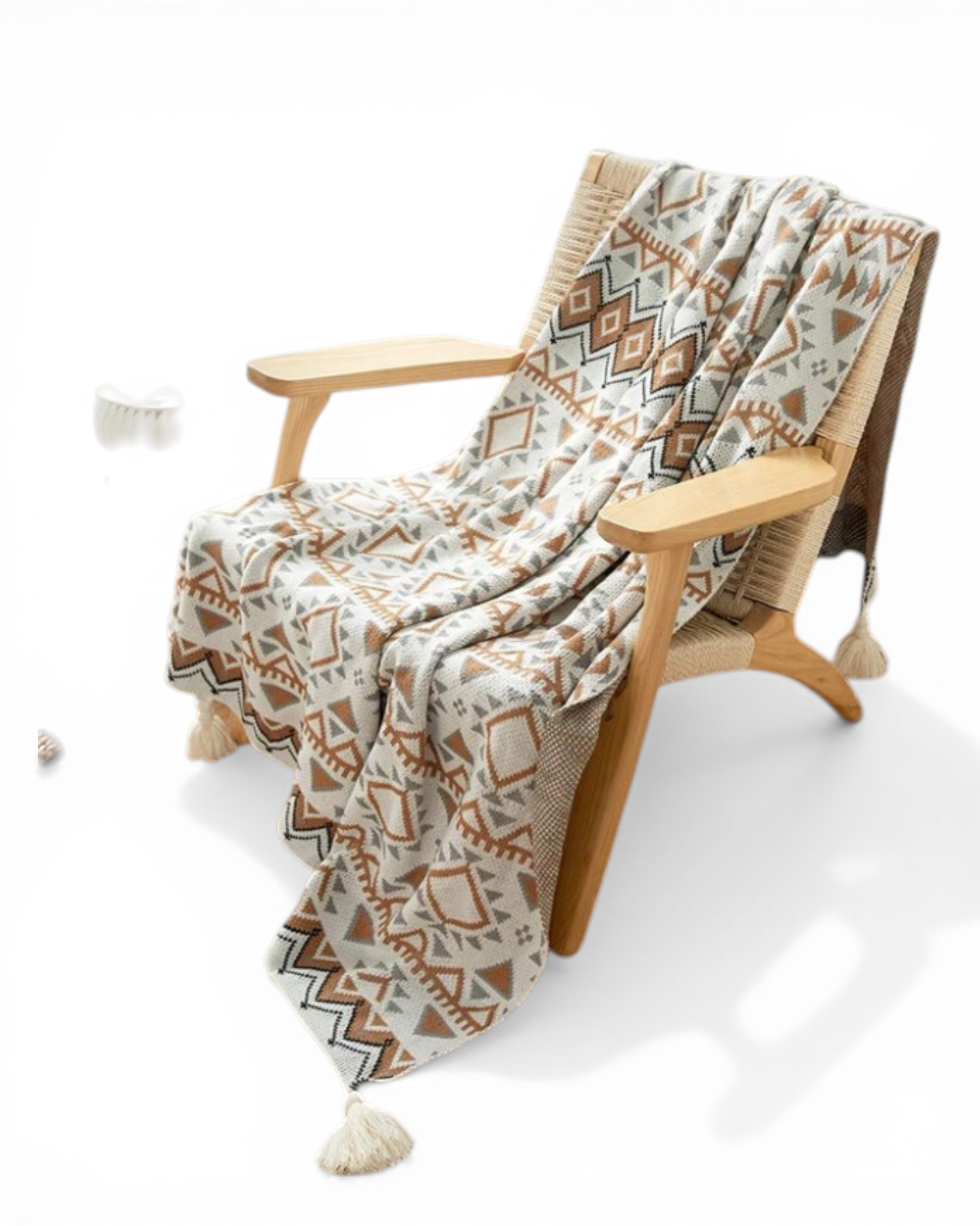 Geometric Pattern Knit Throw Blanket